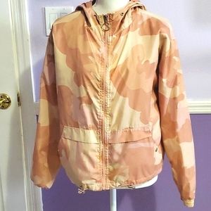 New Look Peach Camo Utility Lightweight Zippered Rain Jacket M
